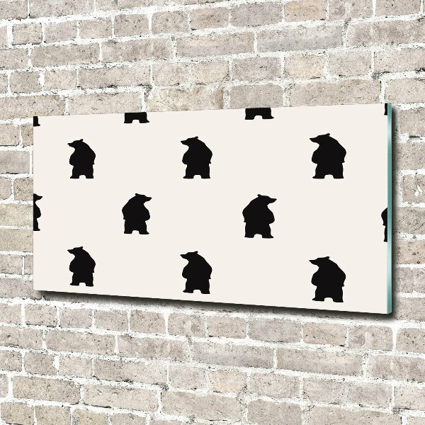 Glass picture wall art Bears