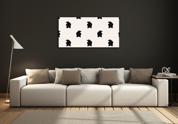 Glass picture wall art Bears