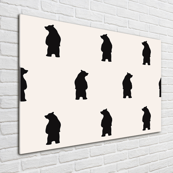 Glass picture wall art Bears