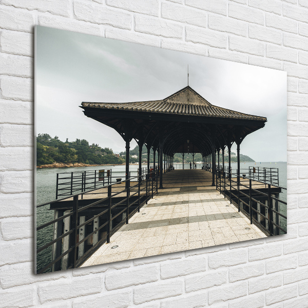 Photo printed on glass Pier in hong kong