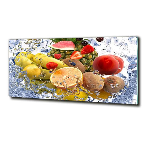 Glass wall art large Fruit and water