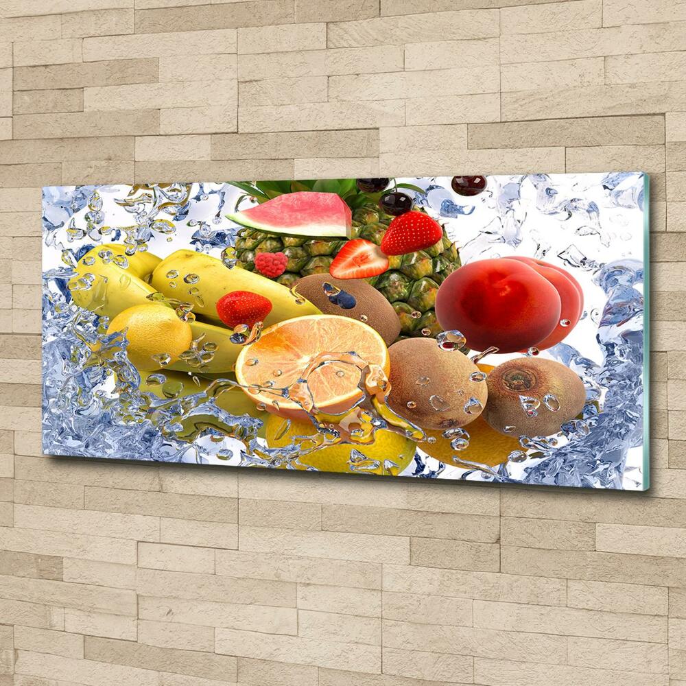 Glass wall art large Fruit and water