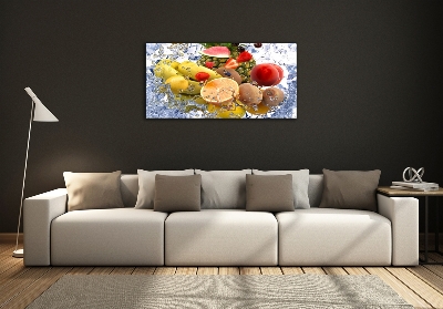 Glass wall art large Fruit and water