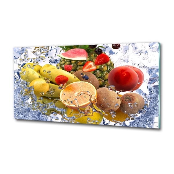 Glass wall art large Fruit and water