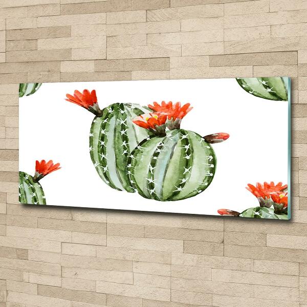 Glass art picture Cacti