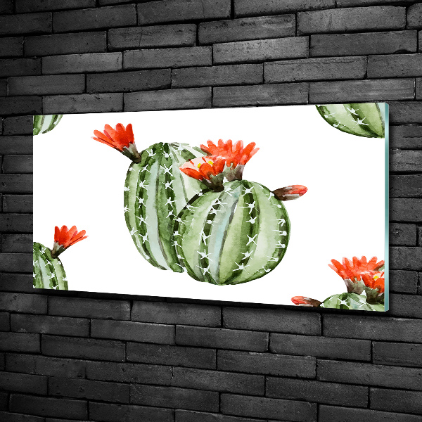 Glass art picture Cacti