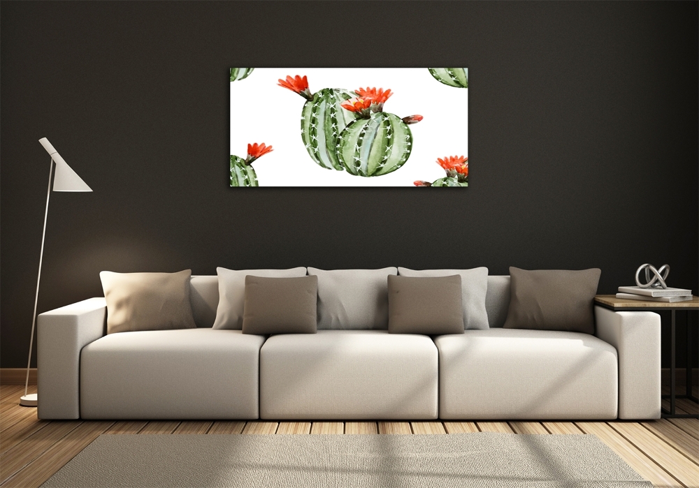 Glass art picture Cacti