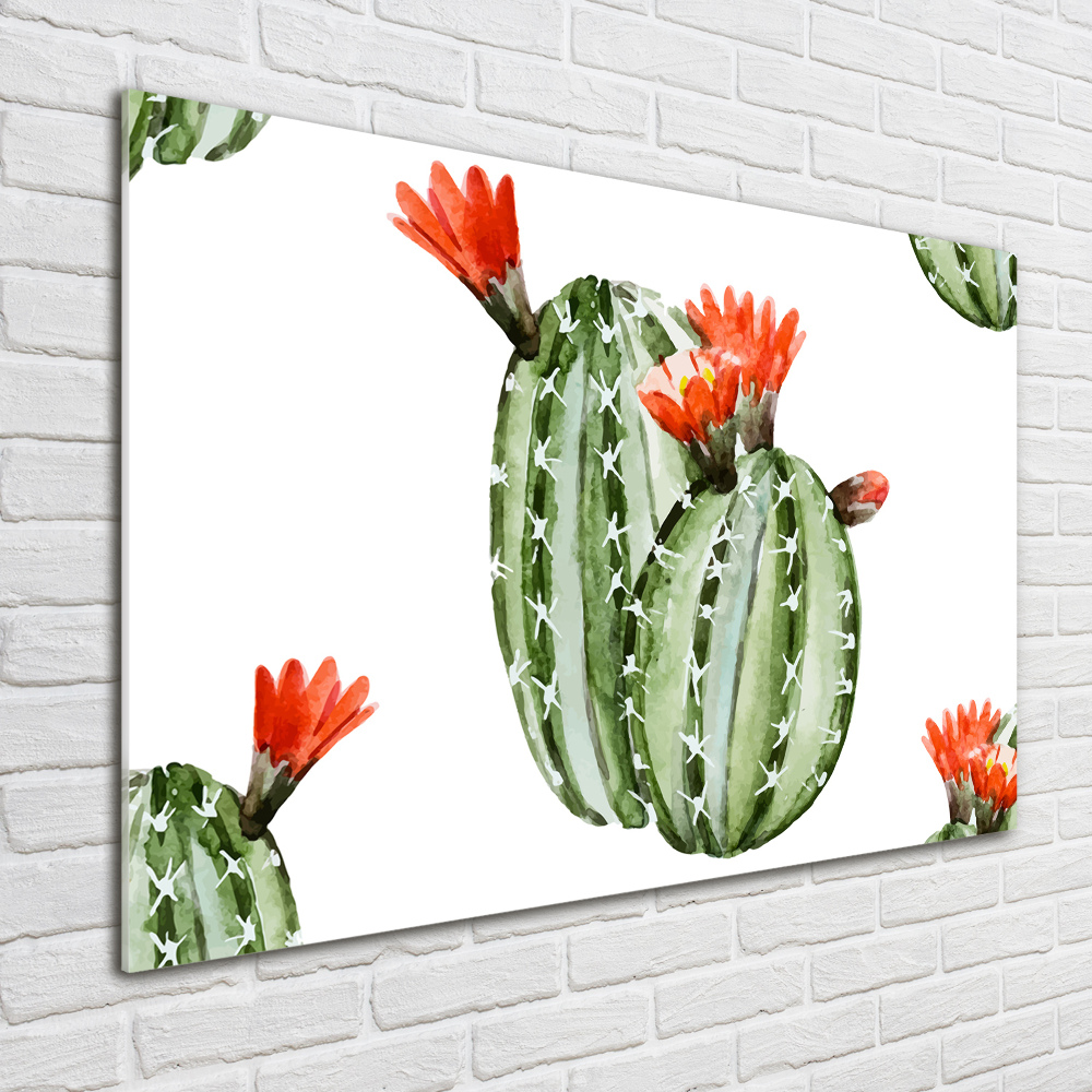 Glass art picture Cacti