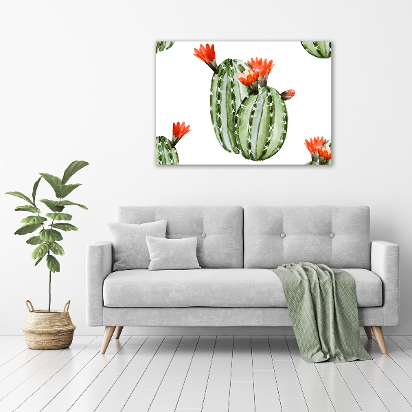 Glass art picture Cacti