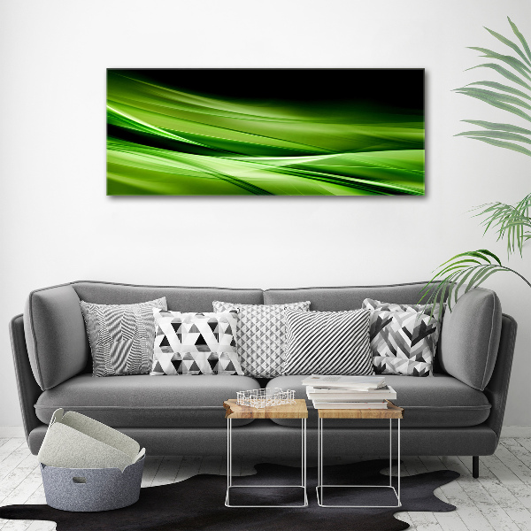 Wall art on glass Green waves