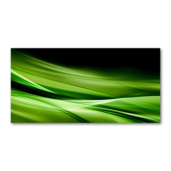 Wall art on glass Green waves