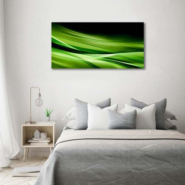 Wall art on glass Green waves