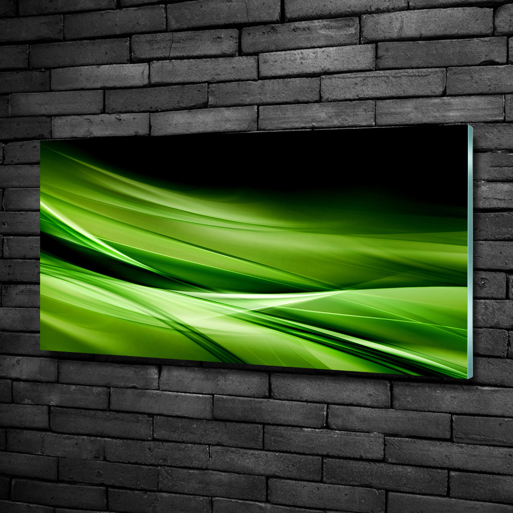 Wall art on glass Green waves