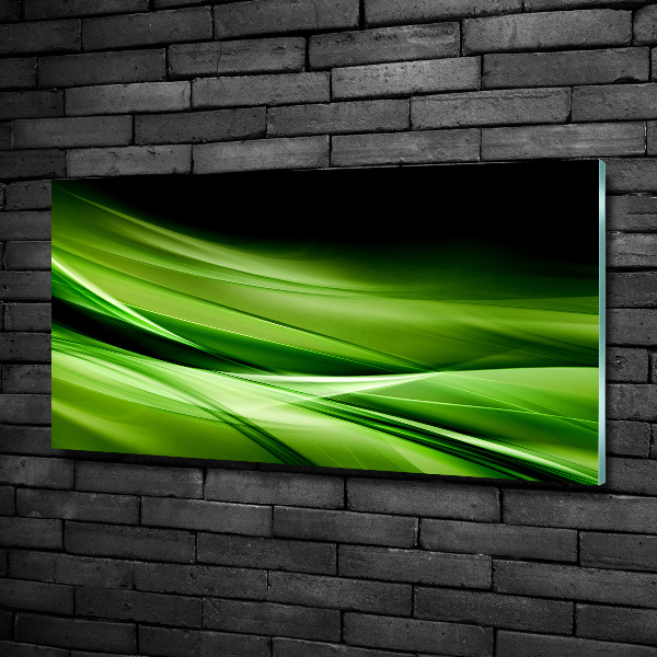 Wall art on glass Green waves