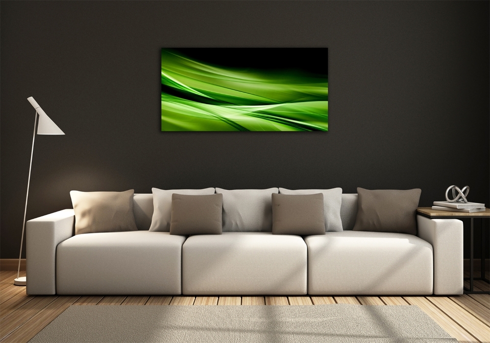 Wall art on glass Green waves