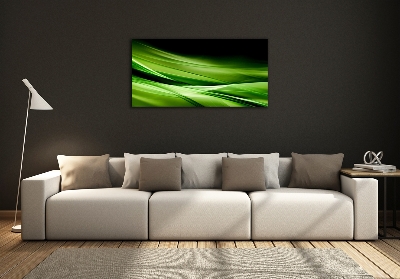 Wall art on glass Green waves