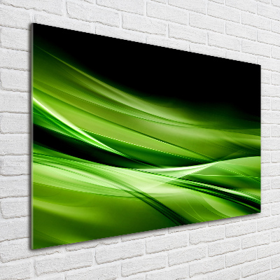 Wall art on glass Green waves