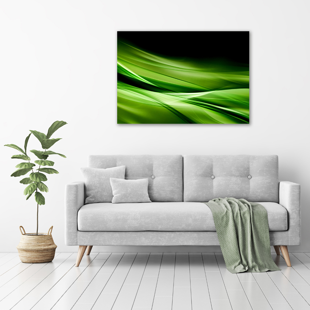 Wall art on glass Green waves