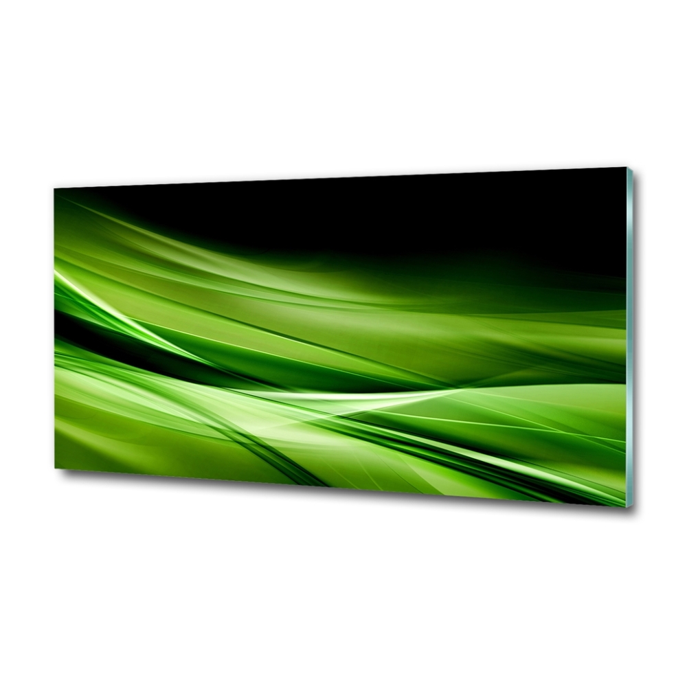 Wall art on glass Green waves