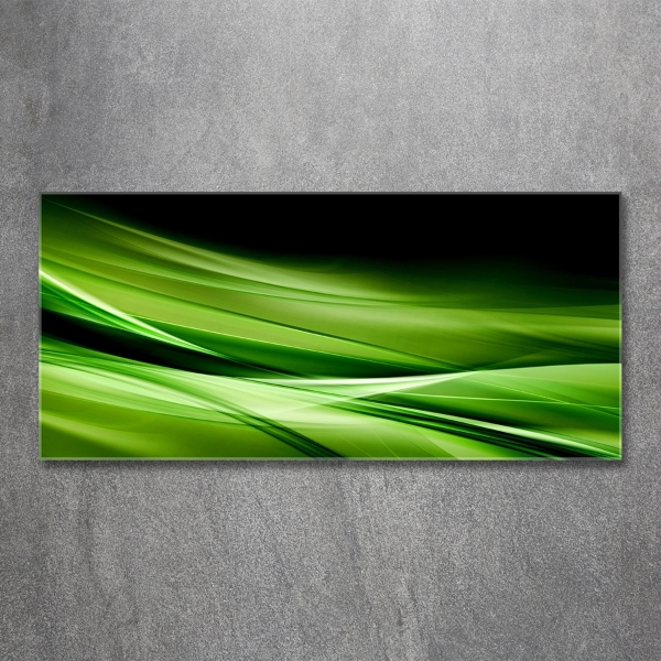 Wall art on glass Green waves