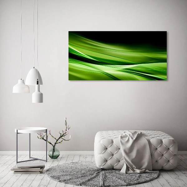 Wall art on glass Green waves