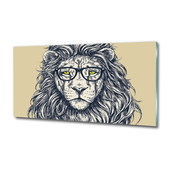 Glass art print Hipster lion