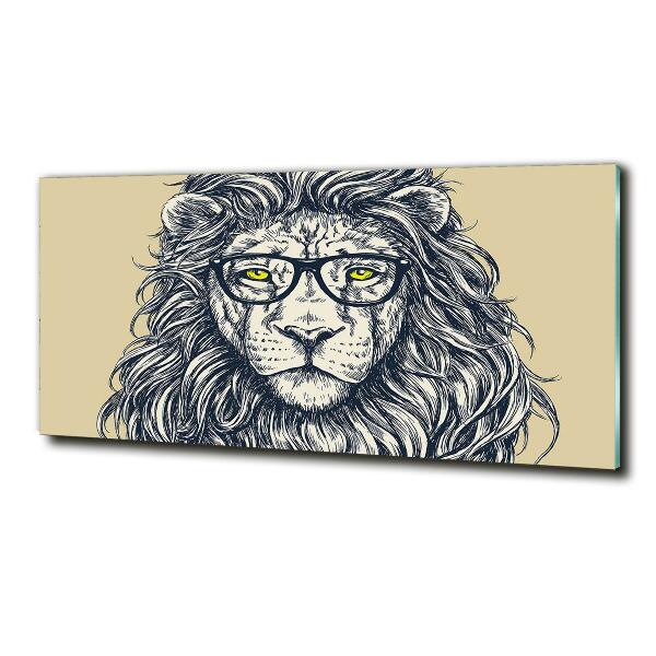 Glass art print Hipster lion