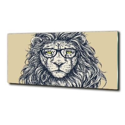 Glass art print Hipster lion