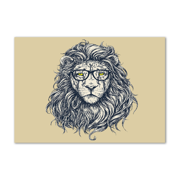 Glass art print Hipster lion