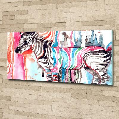 Wall art on glass Colorful zebra