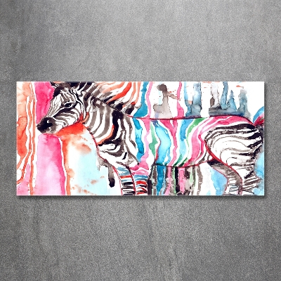 Wall art on glass Colorful zebra