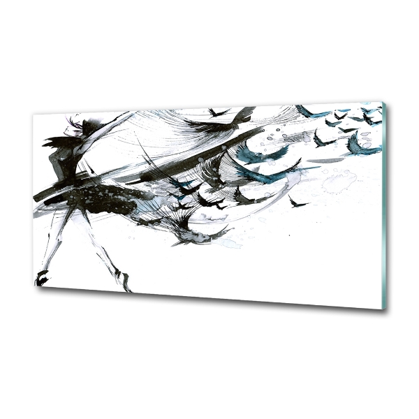 Wall art on glass Ballerina