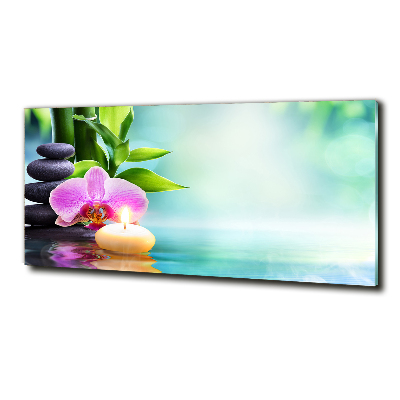 Wall art on glass Orchid bamboo