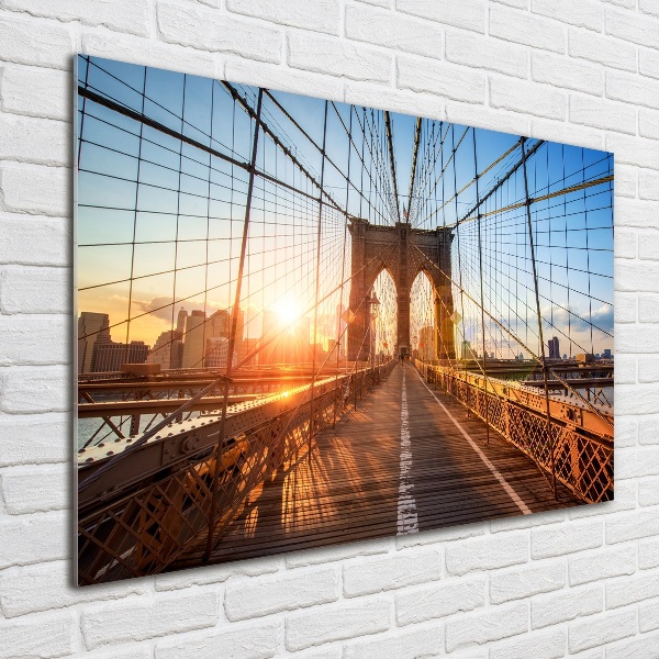 Photo printed on glass Brooklyn bridge