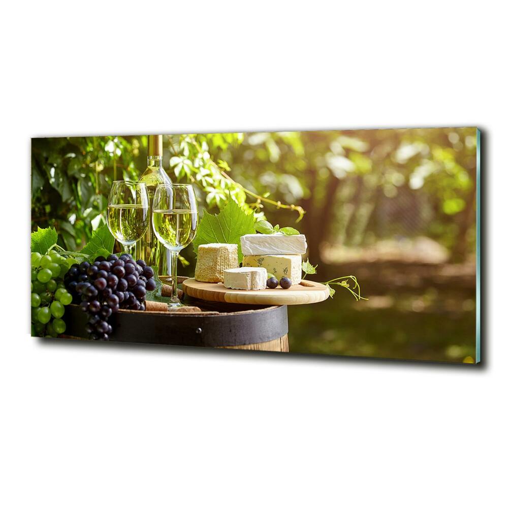 Glass picture print Wine and snacks