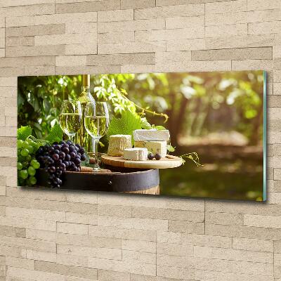 Glass picture print Wine and snacks