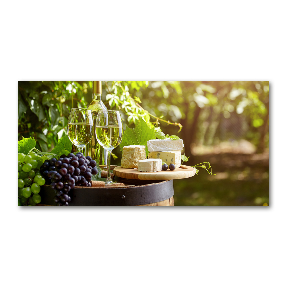 Glass picture print Wine and snacks