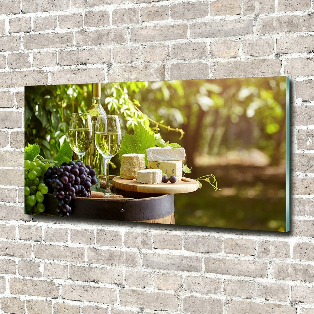 Glass picture print Wine and snacks