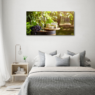 Glass picture print Wine and snacks