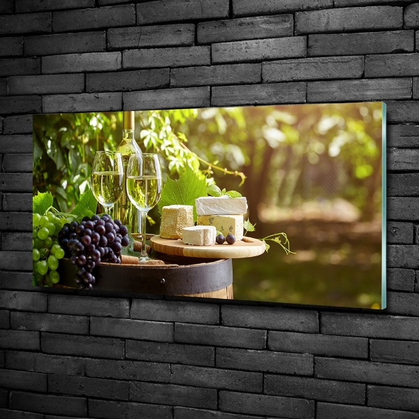 Glass picture print Wine and snacks