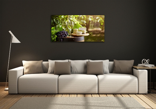 Glass picture print Wine and snacks