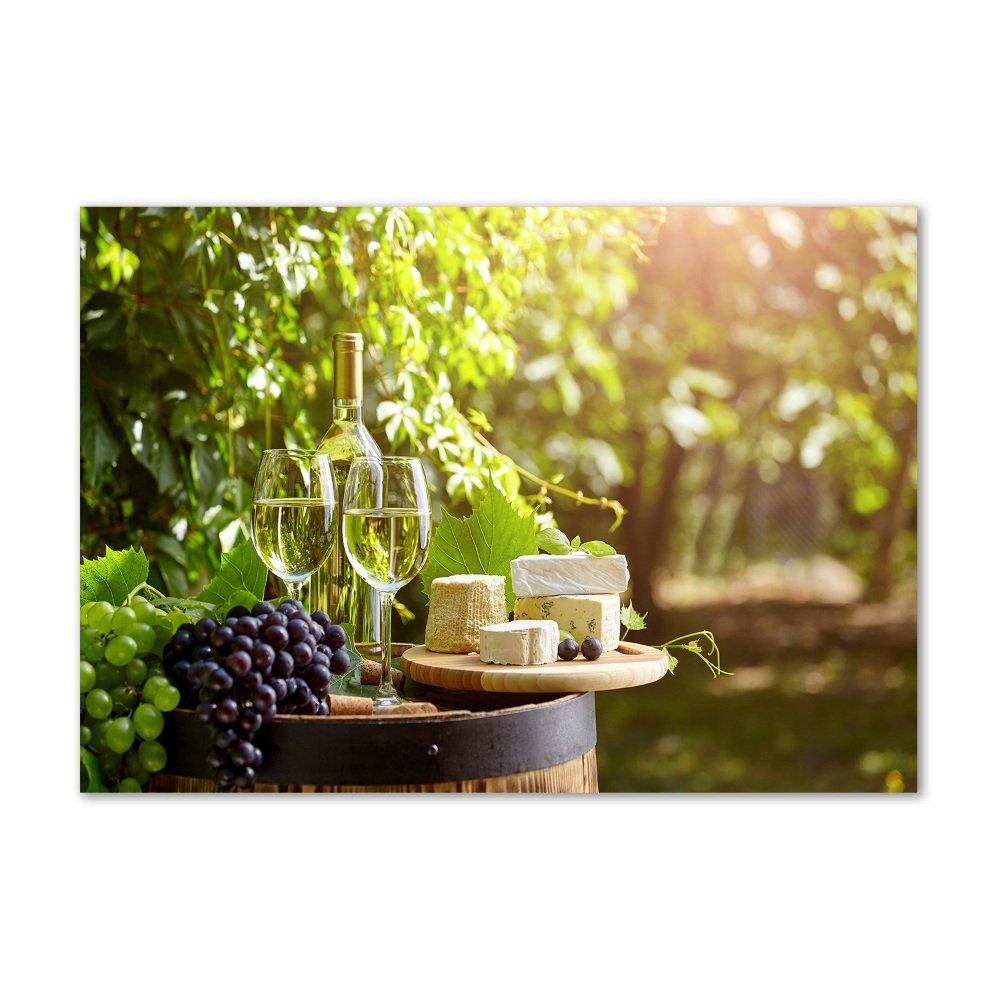 Glass picture print Wine and snacks