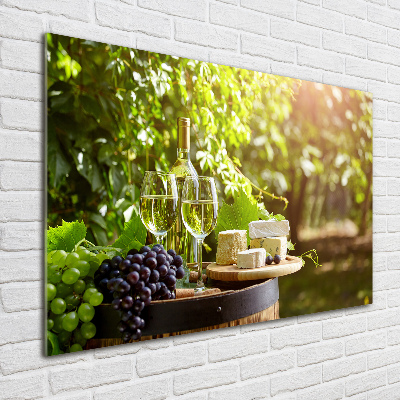 Glass picture print Wine and snacks