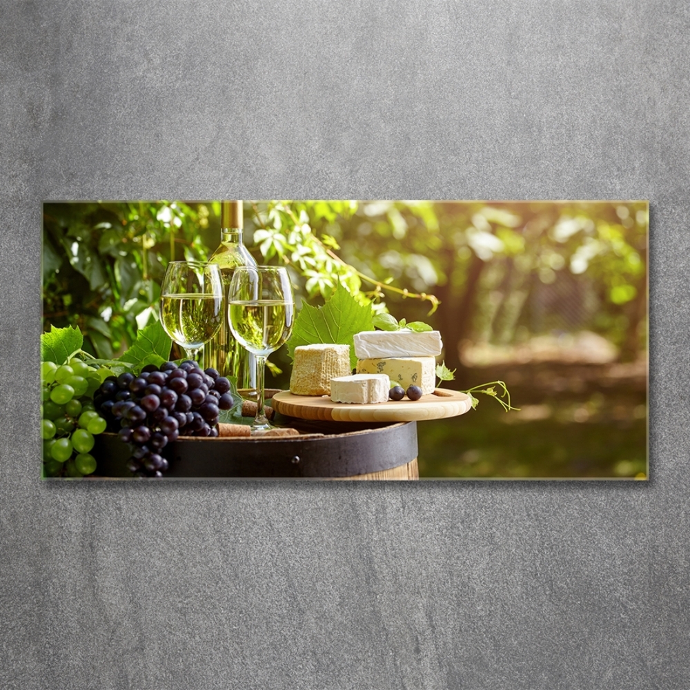 Glass picture print Wine and snacks