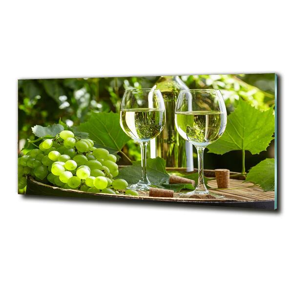 Wall art on glass White wine and fruit