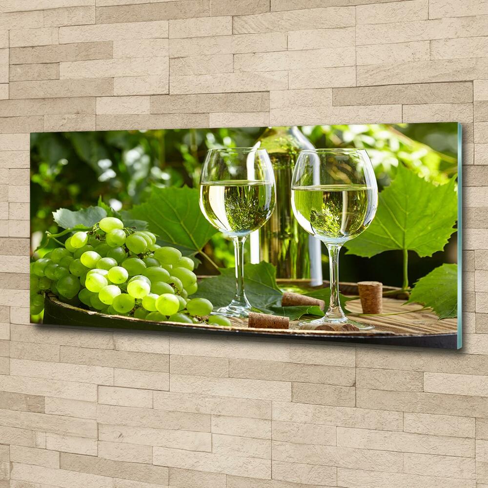 Wall art on glass White wine and fruit