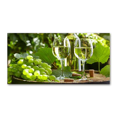 Wall art on glass White wine and fruit