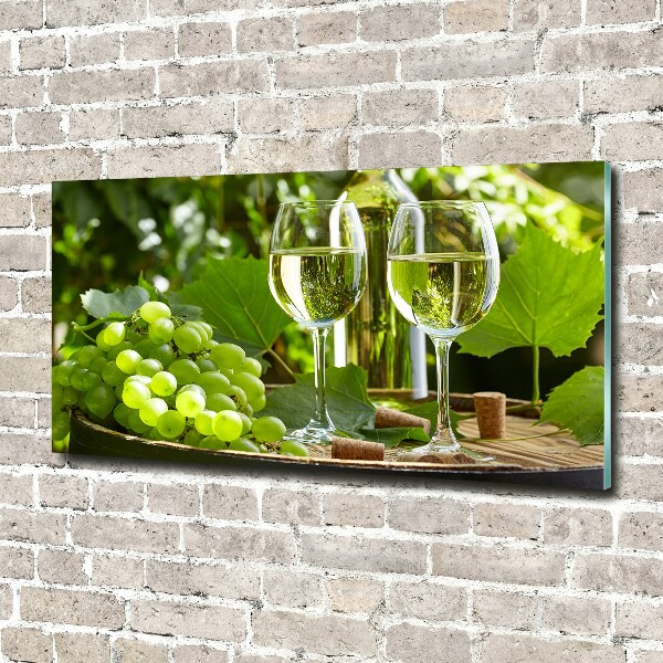 Wall art on glass White wine and fruit