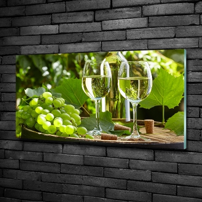 Wall art on glass White wine and fruit