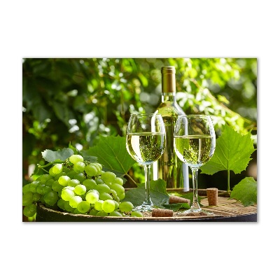 Wall art on glass White wine and fruit